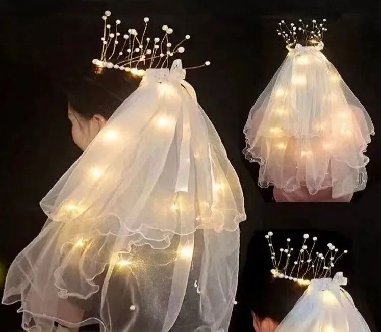 TIARA COROA VEU E LED